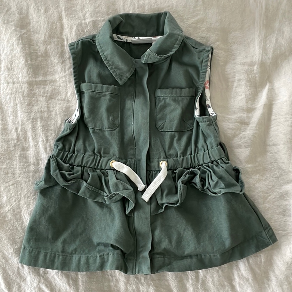 Aspen Kids Green Vest with Ruffles